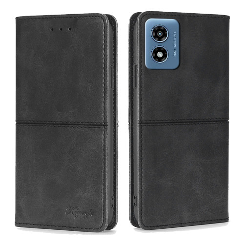 Moto G 5G 2024 Cow Texture Magnetic Leather Phone Case - Black